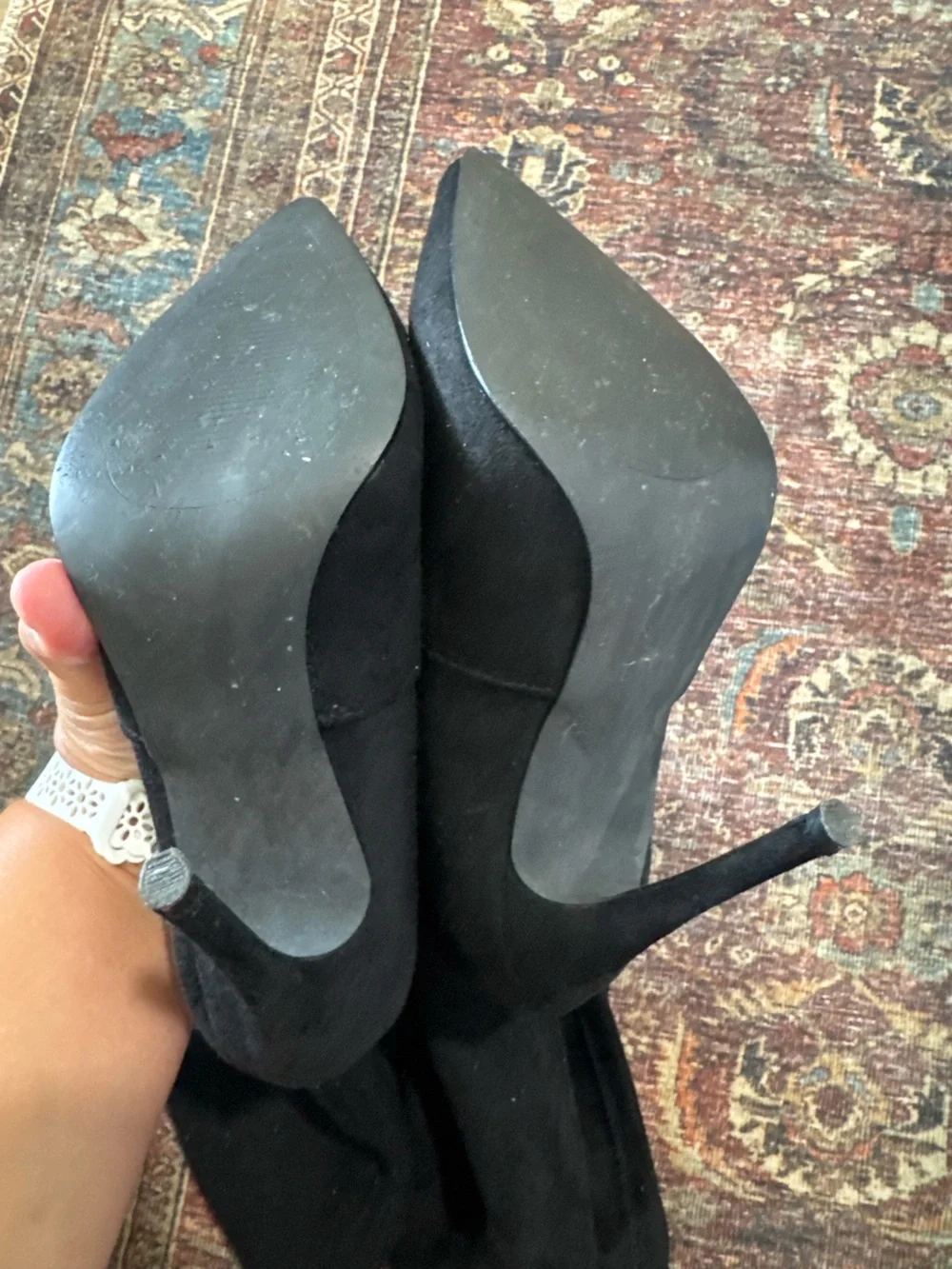 Steve Madden Dominique Over The Knee Boots Thigh High Black Suede Boots 6